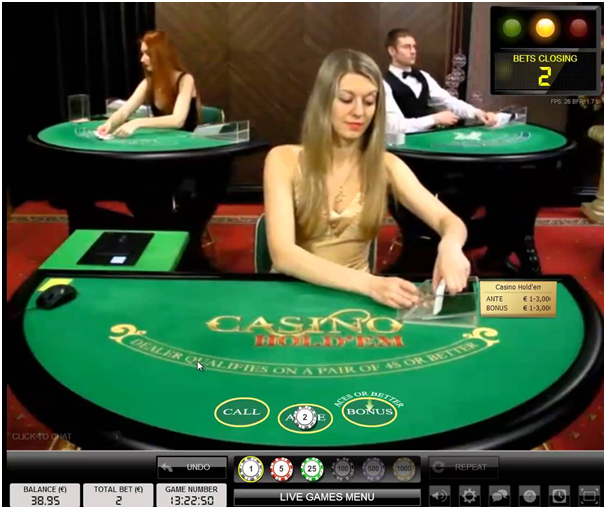 Live casino game