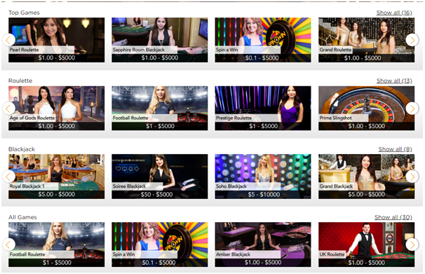 Casino.com live dealer games in CAD
