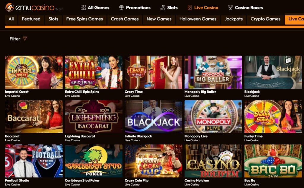 Emu Casino Live Casino