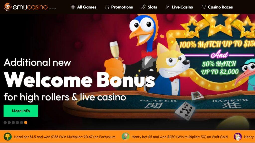 Emu casino welcome bonus