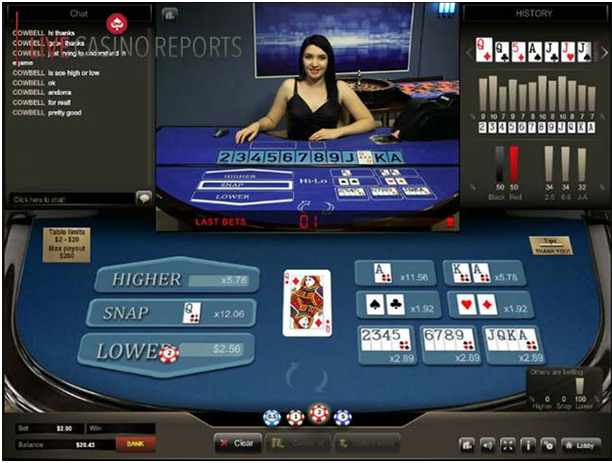 Hi Lo Live casino game