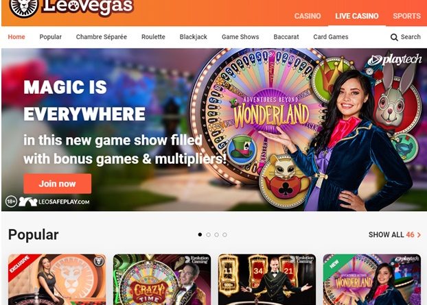 Leo Vegas Chambre Separee and Game Shows in CAD to play and win