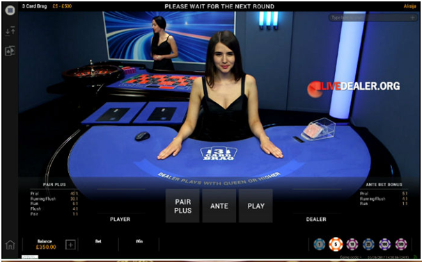 Live 3 card brag