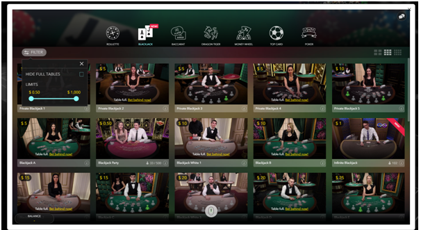 Live Games at Spin Casino