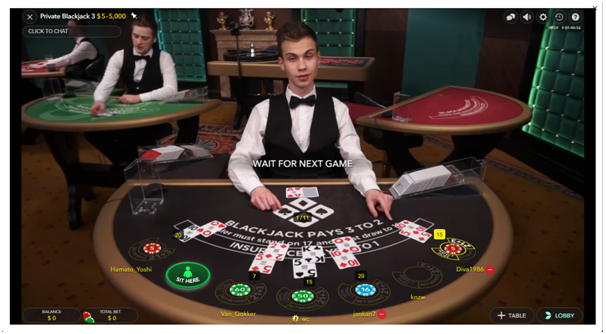 Live casino tables