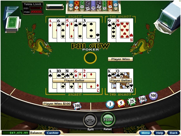 Pai Gow Poker at online casino