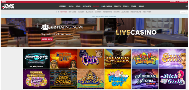 Play Now casino games