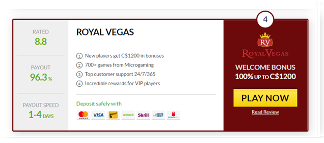 Royal Vegas Casino- Live