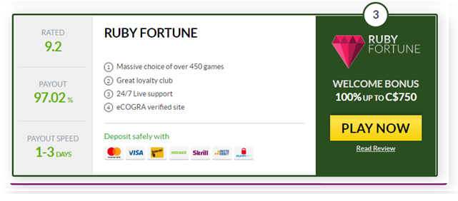 Ruby Fortune Casino- Live