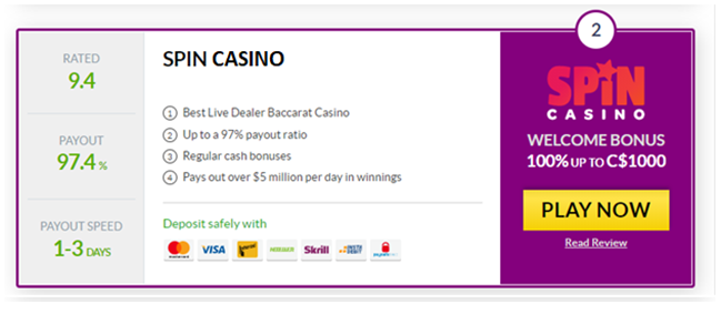 Spin Casino- Live