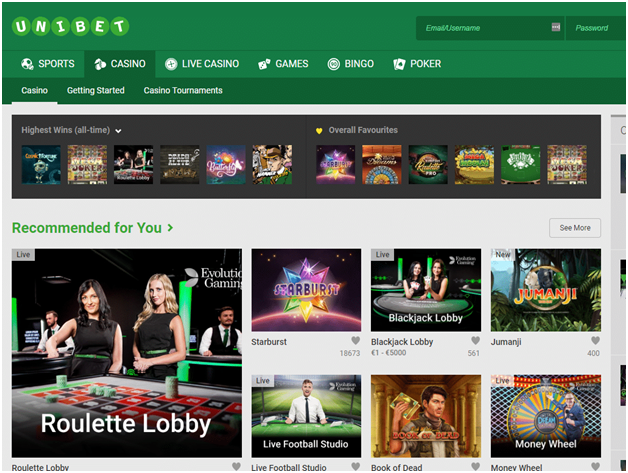 Unibet casino live