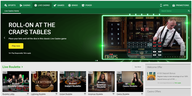 Unibet live craps