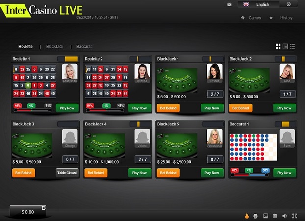 Choose your dealer at Intercasino Live