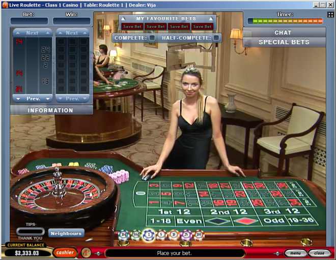 Live Dealer Roulette at Europa Casino